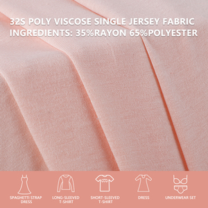 Tissu jersey simple en polyviscose 32S, largeur 170 cm, 140 g/m², léger et soyeux, pour t-shirts, sous-vêtements et vêtements. - Product Image 2