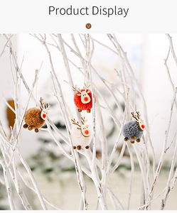 High Quality Merry <b>Christmas</b> Felt Wooden Cartoon Elk <b>Reindeer</b> Plush Doll Ornaments for Tree Hanging Decoration - Product Image 6
