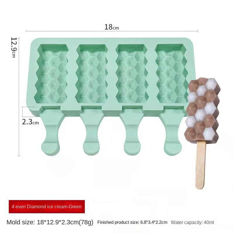 Helado de diamante de 4 piezas-Verde