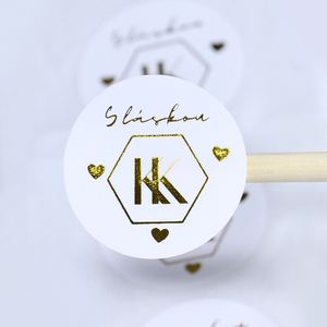 Custom Product logo Gold Foil Stickers Printing square Waterproof Transparent Packaging Labels for Perfume Bottles