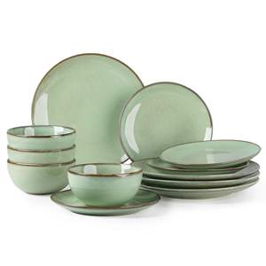 Vajilla <span class=keywords><strong>de</strong></span> Cerámica Fina Europea EKA Factory, Juego <span class=keywords><strong>de</strong></span> 12, 16, 18 Piezas, Plato <span class=keywords><strong>de</strong></span> <span class=keywords><strong>Gres</strong></span> con Esmalte Reactivo, Vajilla, Juegos <span class=keywords><strong>de</strong></span> Vajilla - Product Image 1
