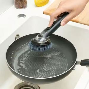 Plastic Long Handle Kitchen <b>Brush</b> Steel <b>Wire</b> Scrubbing Bottle Sink Dish Washer Pan Cleaning Dishes <b>Set</b> - Product Image 4