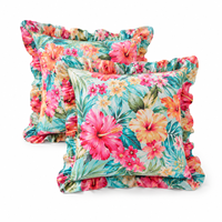 Housse de coussin personnalisée Hoshom double face à pois floraux, douce et agréable pour la peau, avec impression de dessin animé sur mesure