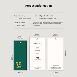Etiquetas colgantes de ropa de lujo Etiqueta de ropa Impresión personalizada Nombre Logo Etiqueta colgante con etiquetas colgantes de papel de cuerda - Product Image 3