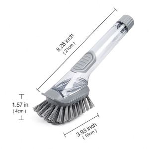 Replaceable Soap Dispensing Dish Brush Plastic Dishwashing Pot Kitchen Cleaning <b>Scrub</b> Brush - Product Image 6