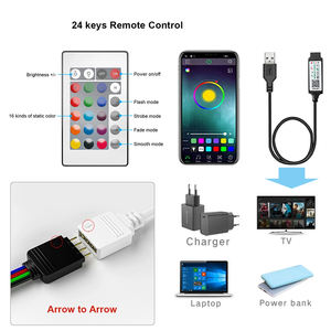 Bande lumineuse <span class=keywords><strong>LED</strong></span> de 16,4 pieds, 300 <span class=keywords><strong>LED</strong></span>, AC 100-240V, SMD 2835, <span class=keywords><strong>ruban</strong></span> <span class=keywords><strong>LED</strong></span> flexible avec télécommande par application, pour la décoration de fond de télévision - Product Image 2