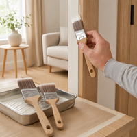 Pinceau de peinture CHOPAND de qualité supérieure avec manche ergonomique en bois confortable et virole en fer blanc, poils synthétiques pour une prise en main optimale