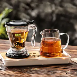 Customized 600ML Smart Easy Tea Steeper Tea Infuser Teapot Perfect Bottom Drip Tea Maker Bottom Dispensing Teapot With Coaster