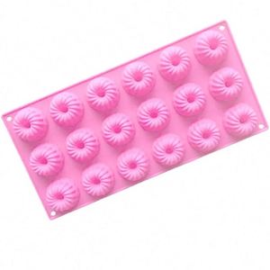 Thickened 18 Cavities Silicone Donut Mold Macaron Circle <b>Cookie</b> Cake Baking Silicone Mold - Product Image 1