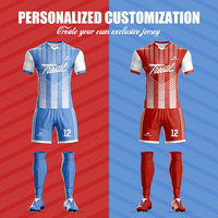 Vente en gros de kits de joueurs de football avec logo et design personnalisés, impression par sublimation de l'uniforme de football.
