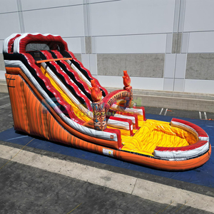 Tobogán acuático inflable de calidad comercial para fiestas infantiles en el patio trasero, con 18 pies de altura, modelo Volcano Rush. - Product Image 3