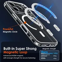 Coque de téléphone magnétique transparente pour iPhone 18 17 Pro Max Air 16 15 14 Plus 13 12 11, coque rigide transparente d'origine