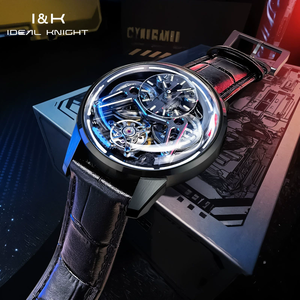 Drop Shipping IDEAL KNIGHT 6801 Tourbillon <b>Watch</b> Unisex Automatic Mechanical Wristwatch Hangzhou Pointer Stainless Steel <b>Case</b> - Product Image 5