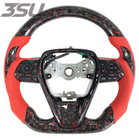 Volant en cuir et fibre de carbone forgé pour Toyota Camry 2012-2015