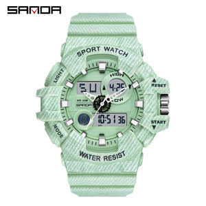 Reloj Digital Unisex SANDA 781, Diseño Chino, Correa de Silicona Original, Resistente al Agua, Cronómetro, Doble Pantalla, Casual - Product Image 5