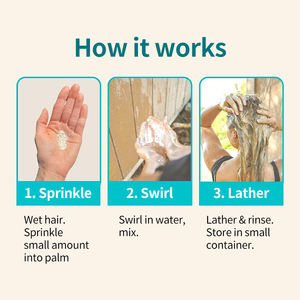 <span class=keywords><strong>Shampoing</strong></span> <span class=keywords><strong>moussant</strong></span> végétalien en poudre écologique au format voyage de marque privée pour salon - Product Image 6