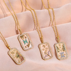 Collar de mariposa chapado en oro de moda BOYI, doce signos del zodiaco, piedras de nacimiento coloridas, diamantes, circón, diseño de <span class=keywords><strong>constelaciones</strong></span> únicas - Product Image 4