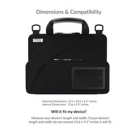 Étui pour ordinateur portable Chromebook de 13-14 pouces, optimisé pour le travail, léger, durable, étanche, en EVA rigide avec pochette et bandoulière