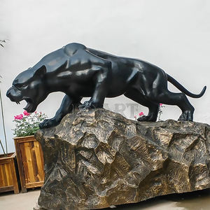 Scultura Animale da Giardino/Parco, Statua in Bronzo Fuso, <span class=keywords><strong>Pantera</strong></span> <span class=keywords><strong>Nera</strong></span> a Grandezza Naturale, Stampa a Taglio Fustellato, Colore Personalizzato, Dimensioni Personalizzate - Product Image 5
