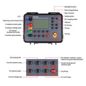 Medidor de resistencia al suelo, herramienta de medición de la resistencia al suelo, a gran escala, versión mejorada, ES3001, inspección de ingeniería de Red Eléctrica - Product Image 2
