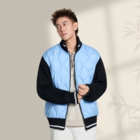 Veste en duvet pour homme personnalisée, chaude pour l'hiver, légère, écologique, respirante, col montant
