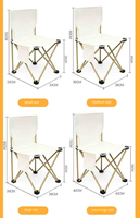 Chaise de camping pliable moderne en acier au carbone avec dossier et poches latérales de rangement en tissu Oxford pour l'extérieur – Vente en gros