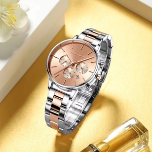 HANNAH MARTIN HM-1101 Brand Women Multifunctional <b>Watch</b> Original Stainless Steel Rose Gold 36mm Quartz Movement Casual Banquet - Product Image 4