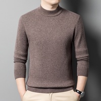 Pull en laine mérinos 100 % pure pour homme, col roulé mi-haut, tricoté, doux, uni, épais et chaud, personnalisable avec logo OEM, vente en gros