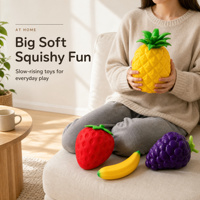 Jumbo Fruit Squishy TPR à rebond lent, Simulation de boulette de beurre géante, Jouet sensoriel anti-stress en gros