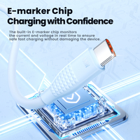 Câble de données USB-C vers USB-C Toocki Ultra Rapide 100W PD 5A E-Marker TPE avec synchronisation 480 Mbps pour ordinateur portable, tablette, téléphone