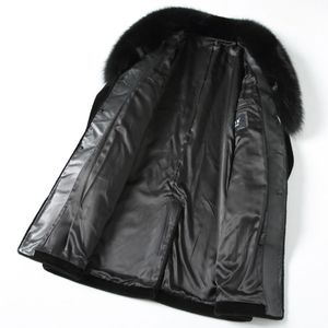 <span class=keywords><strong>Manteau</strong></span> <span class=keywords><strong>long</strong></span> épais en fourrure pour <span class=keywords><strong>homme</strong></span>, noir, gris argenté, manteaux longs - Product Image 4