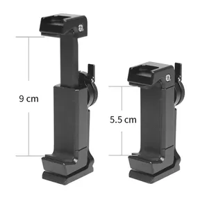 Versatile Horizontal and Vertical Shooting Metal Phone Holder Tripod Mount with Cold Shoe and Arca Swiss Plate