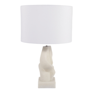 Lampada da Tavolo Moderna in Resina con Paralume Bianco a Tamburo, Luce Decorativa per Casa, Camera da Letto, Ufficio, Soggiorno - Product Image 4