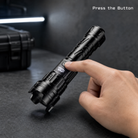 Lampe torche LED blanche 5W, lumière puissante, rechargeable, longue durée de vie de la batterie, utilisation domestique, extérieure, résistante aux chutes, zoomable, portable