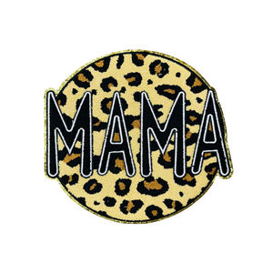Venta al por mayor mamá letras brillo gran chenilla toalla bordado hierro en parches para ropa personalizada - Product Image 4