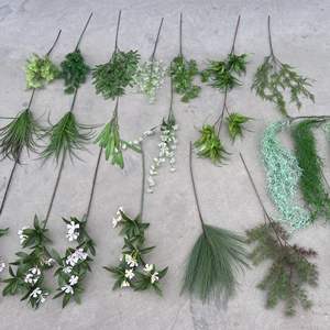 Vegetación artificial a granel para floristas con planta de aire de bambú de la suerte de helecho espárrago y <span class=keywords><strong>plantas</strong></span> verdes realistas de hoja de Alocasia - Product Image 1