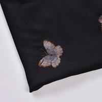 Tela de Tul Brillante con Lentejuelas de Hojas de Bronce de Lujo para Vestidos de Moda Otoño-Invierno y Diseños Personalizados para Escenario