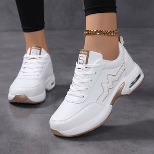 Nouvelles baskets décontractées à plateforme pour femmes 2026, confortables, blanches, à talons épais, chaussures tendance - Product Image 3