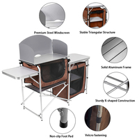 Table de cuisine pliable portable d'extérieur OEM, station de cuisson de camping en aluminium