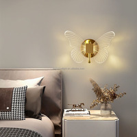 Applique Murale Papillon Nordique Dorée en Aluminium Texturé avec LED pour Chambre, Couloir et Fond TV - Meilleure Vente