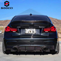 Diffuseur arrière en fibre de carbone de type GEX pour BMW Série 3 F30 F35 M Sport MT Diffuseur séparateur de lèvre de pare-chocs arrière 2012-2019