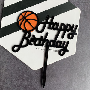 Adorno de Pastel de Acrílico con Diseño de Baloncesto para Cumpleaños, Decoración para Pastel de Fiesta de Fútbol, Regalo para Fanáticos del Baloncesto - Product Image 2