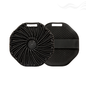 Brosse à récurer de massage corporel de douche douce noire personnalisée nettoyage en profondeur brosse de bain en silicone exfoliante portable pour hommes - Product Image 4
