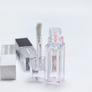 Custom 10ml Square Clear Lip Gloss Tubes Container Cosmetic Tubes Packaging for Lipstick Blush Lipgloss Tubes With Big <b>Brush</b> - Product Image 6