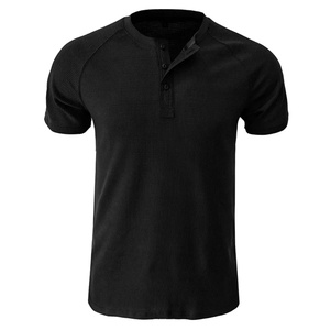 Camiseta Deportiva Masculina de Manga Corta con Botones, Ligera, Informal, para Verano, Estilo Musculoso, Color Negro, Popular, Venta al Por Mayor - Product Image 5