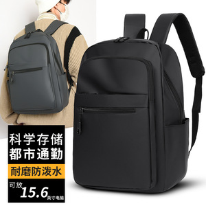Sac à dos multi-poches tendance transfrontalier, sac d'école décontracté noir grande capacité, sac à dos de voyage, qualité export - Product Image 5