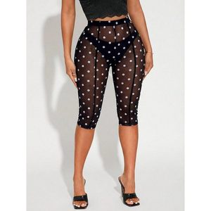 FOXA Leggings courts en maille léopard Y2K pour femme, longueur 3/4, pantalon capri de club - Product Image 3