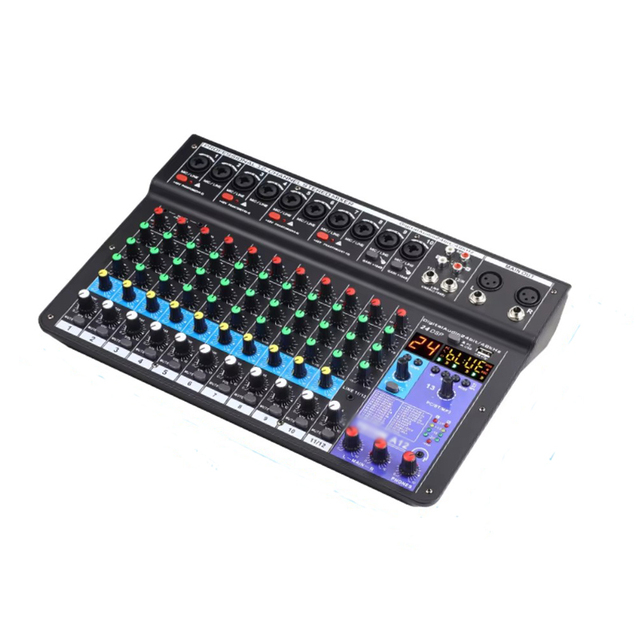 Professional 12 channel digital mixer sound card Microphone mobile live computer recording audio equipment