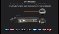 Mezclador de Producción en Vivo Profesional de 5 Canales Movmagic M4E con Control Web Integrado para Efectos de Transición Metálica