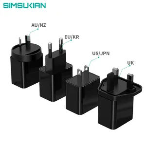 Adaptor daya 5V 1A 2A 2.1A 2.4A 2.5A USB colokan dapat dilepas adaptor daya steker dapat dipertukarkan pengisi daya USB